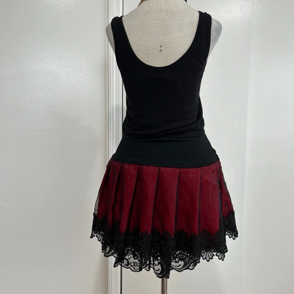 Victorian Goth Punk Fit & Flare Pleated Skirt